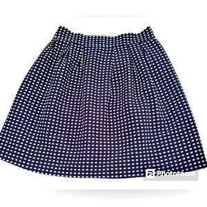 Dina Be navy and white print pleated mini skirt size Small